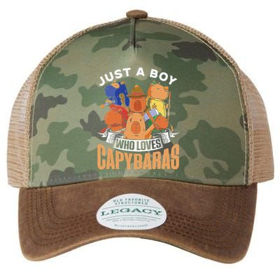 Just A Boy Who Loves Capybaras Animal Rodent Capybara Lover  Legacy Tie Dye Trucker Hat