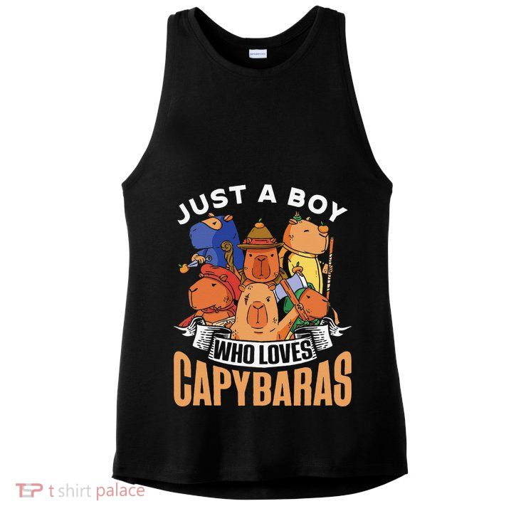 Just A Boy Who Loves Capybaras Animal Rodent Capybara Lover  Ladies PosiCharge Tri-Blend Wicking Tank