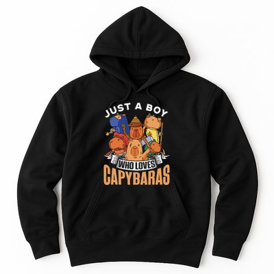 Just A Boy Who Loves Capybaras Animal Rodent Capybara Lover  Hoodie