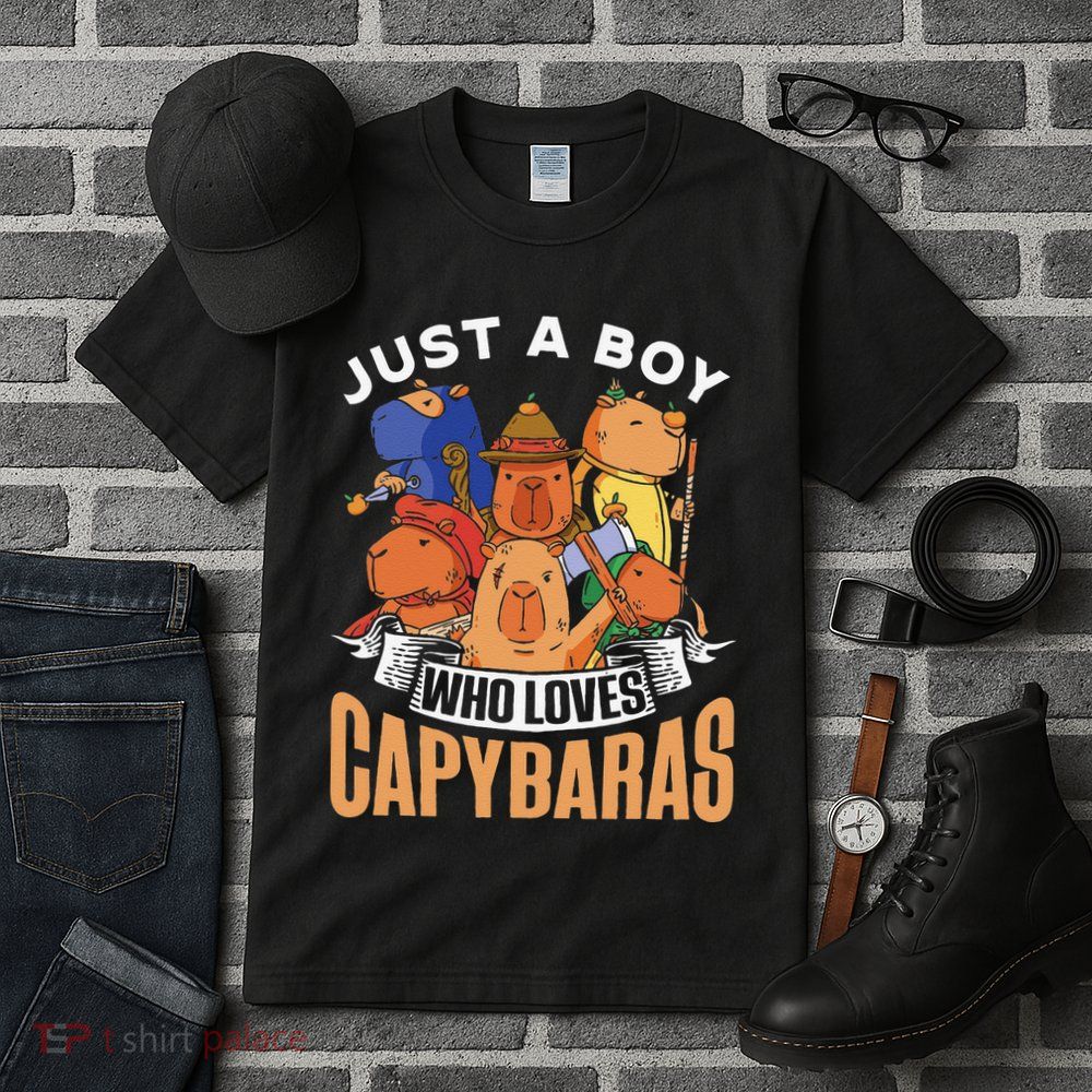 Just A Boy Who Loves Capybaras Animal Rodent Capybara Lover  Tall T-Shirt