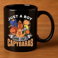 Just A Boy Who Loves Capybaras Animal Rodent Capybara Lover  11oz C Handle Ceramic Mug