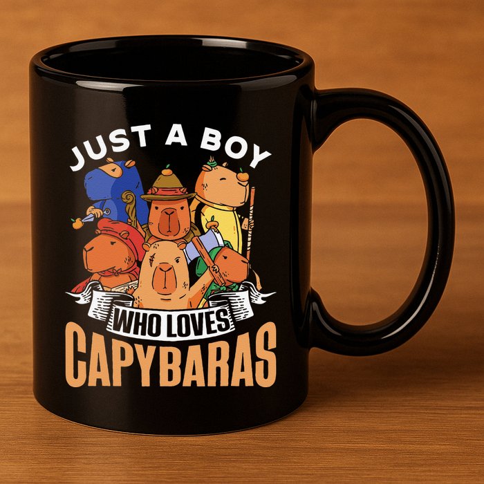 Just A Boy Who Loves Capybaras Animal Rodent Capybara Lover  11oz C Handle Ceramic Mug