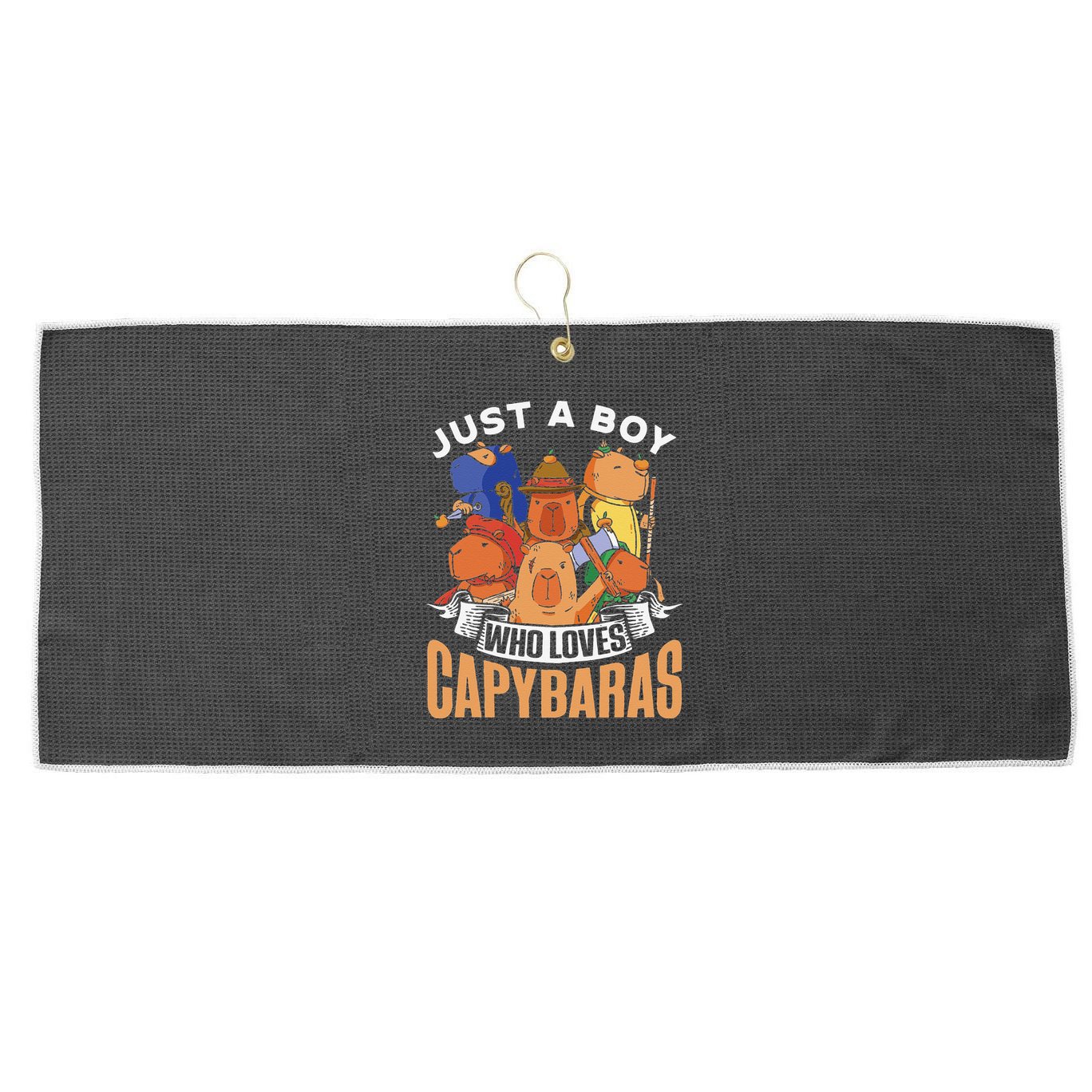 Just A Boy Who Loves Capybaras Animal Rodent Capybara Lover  Large Microfiber Waffle Golf Towel
