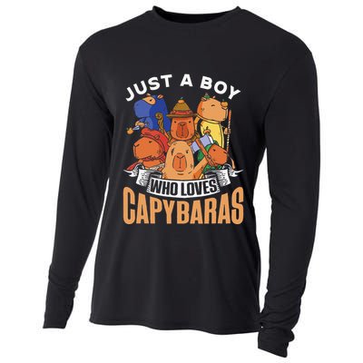 Just A Boy Who Loves Capybaras Animal Rodent Capybara Lover  Cooling Performance Long Sleeve Crew