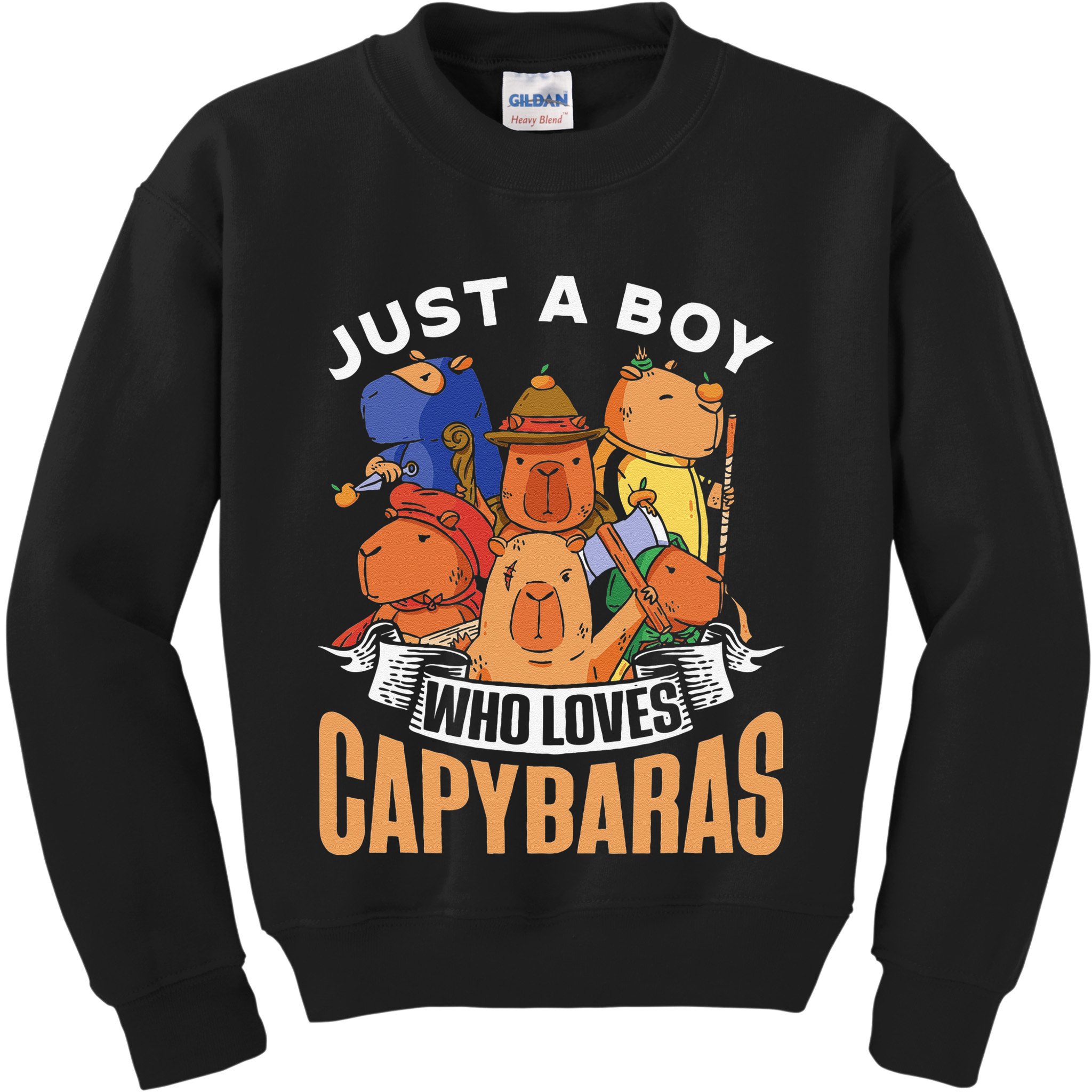 Just A Boy Who Loves Capybaras Animal Rodent Capybara Lover  Kids Sweatshirt