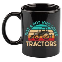 Just A Boy Who Loves Tractors Farmer 11oz C Handle Ceramic Mug