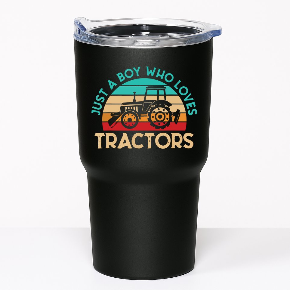 Just A Boy Who Loves Tractors Farmer Tumbler
