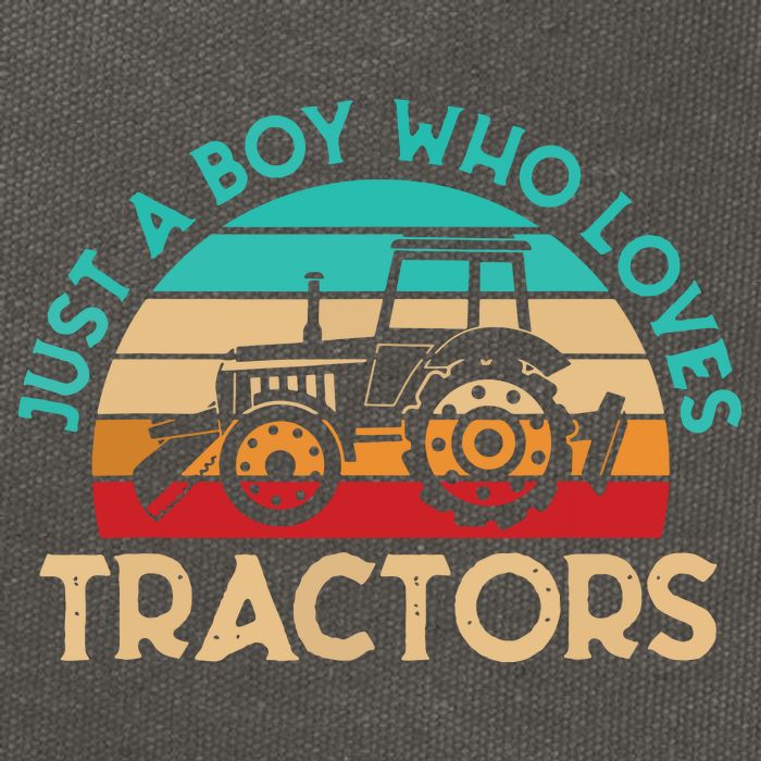 Just A Boy Who Loves Tractors Farmer Cotton Canvas Backpack