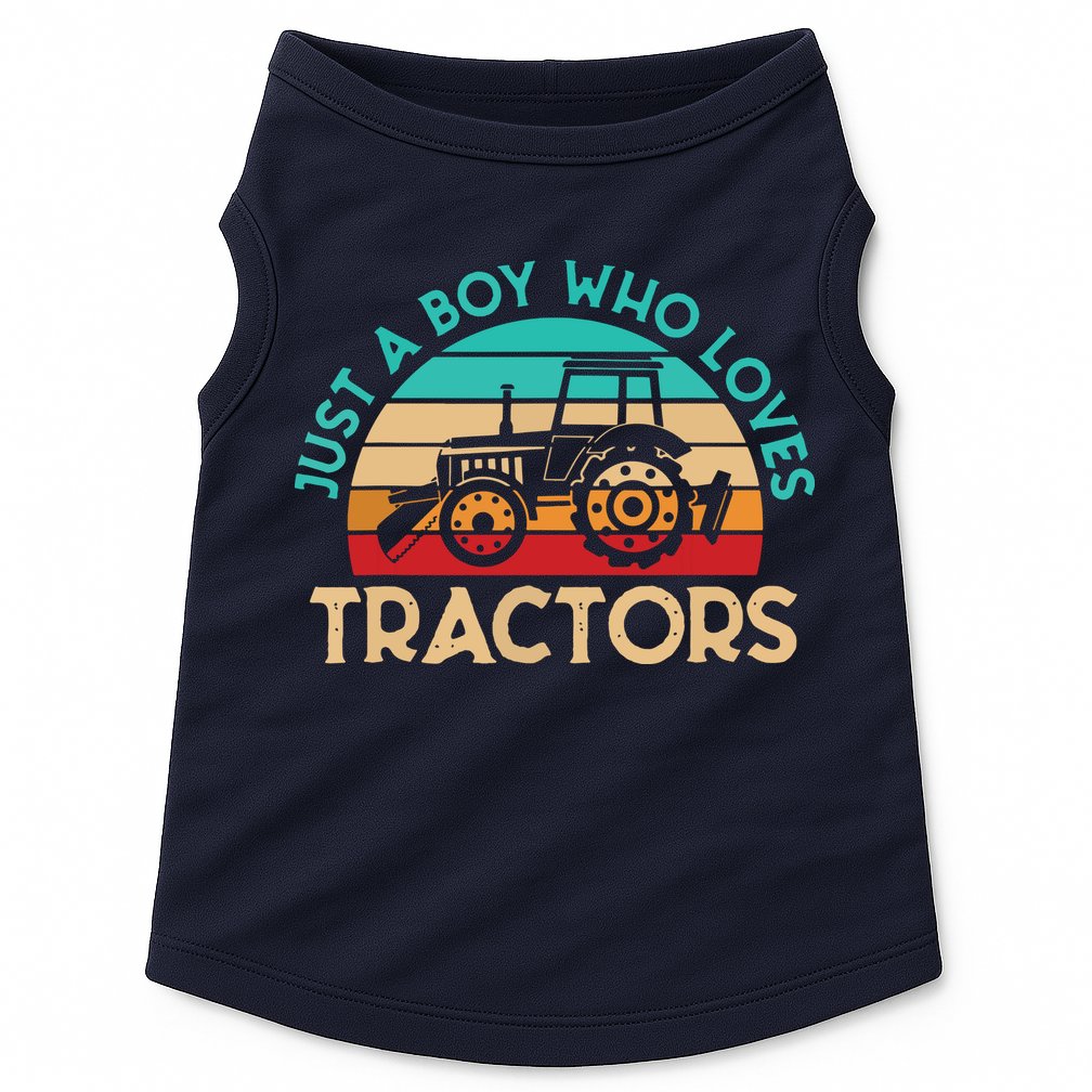 Just A Boy Who Loves Tractors Farmer Doggie Tank