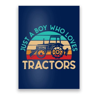 Just A Boy Who Loves Tractors Farmer Poster