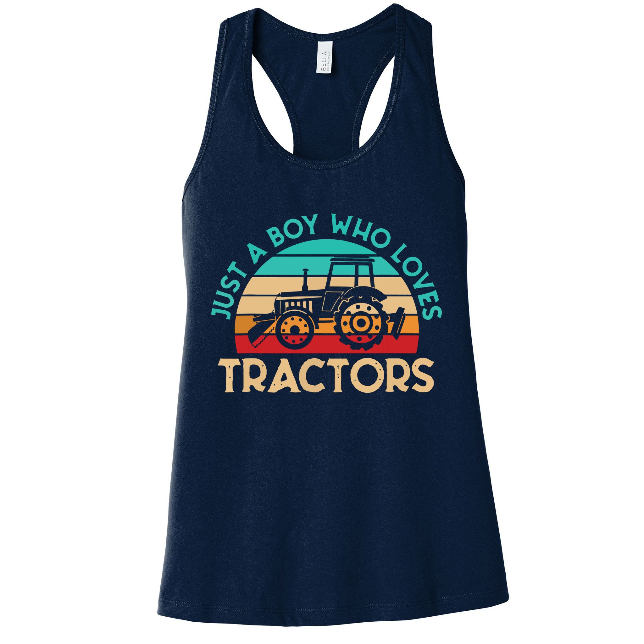 Just A Boy Who Loves Tractors Farmer Womens Tank Top