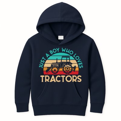Just A Boy Who Loves Tractors Farmer Kids Hoodie