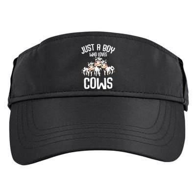 Just A Boy Who Loves Cows Farmers Cow Kids Adult Drive Performance Visor