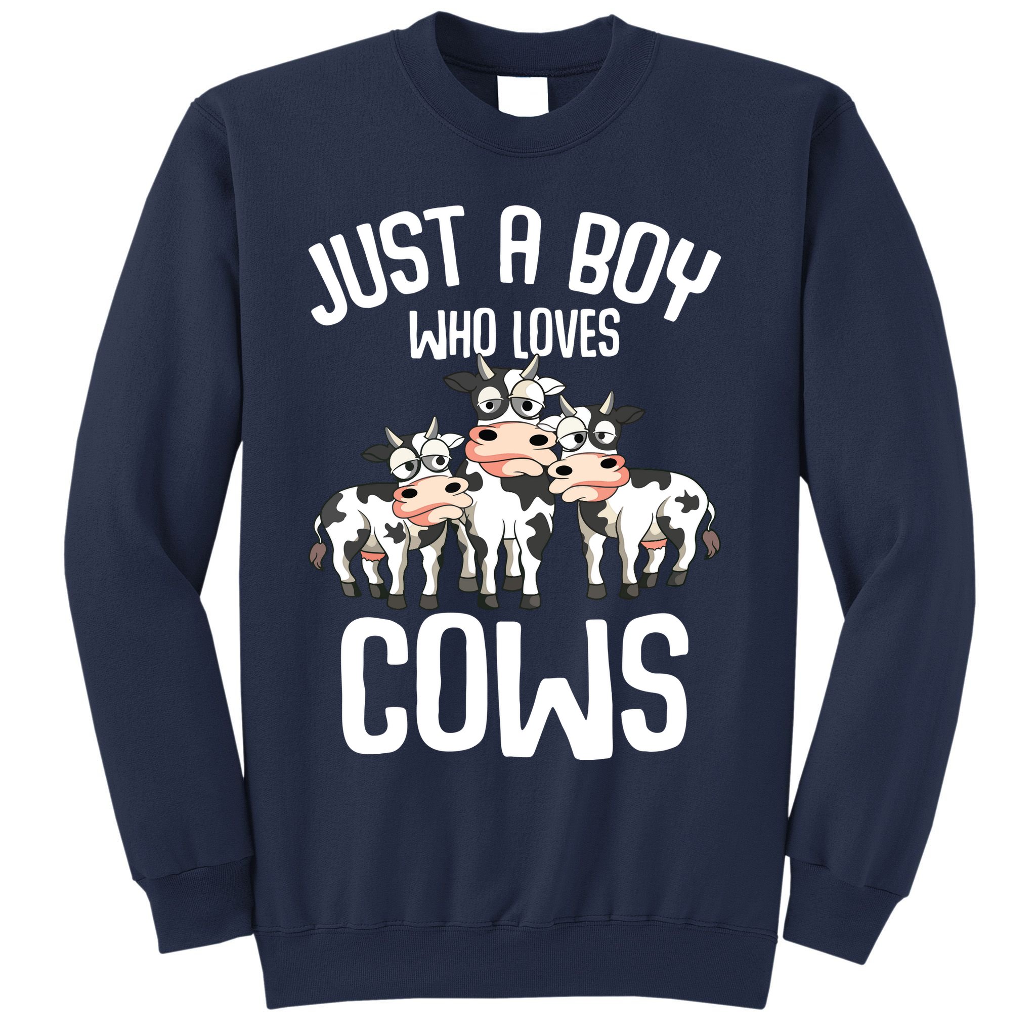 Just A Boy Who Loves Cows Farmers Cow Kids Sweatshirt