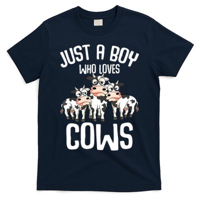 Just A Boy Who Loves Cows Farmers Cow Kids T-Shirt