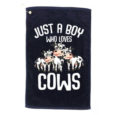 Just A Boy Who Loves Cows Farmers Cow Kids Golf Towel