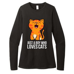 Just a Boy Who Loves Cats Womens CVC Long Sleeve Shirt