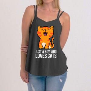 Just a Boy Who Loves Cats Women's Strappy Tank