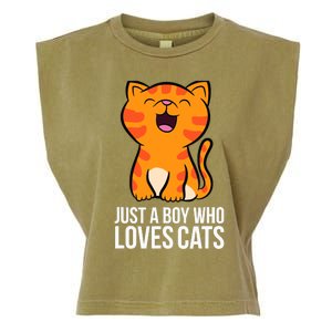 Just a Boy Who Loves Cats Garment-Dyed Women's Muscle Tee