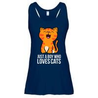 Just a Boy Who Loves Cats Ladies Essential Flowy Tank