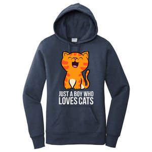 Just a Boy Who Loves Cats Women's Pullover Hoodie