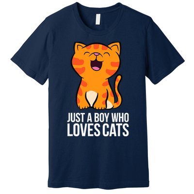 Just a Boy Who Loves Cats Premium T-Shirt