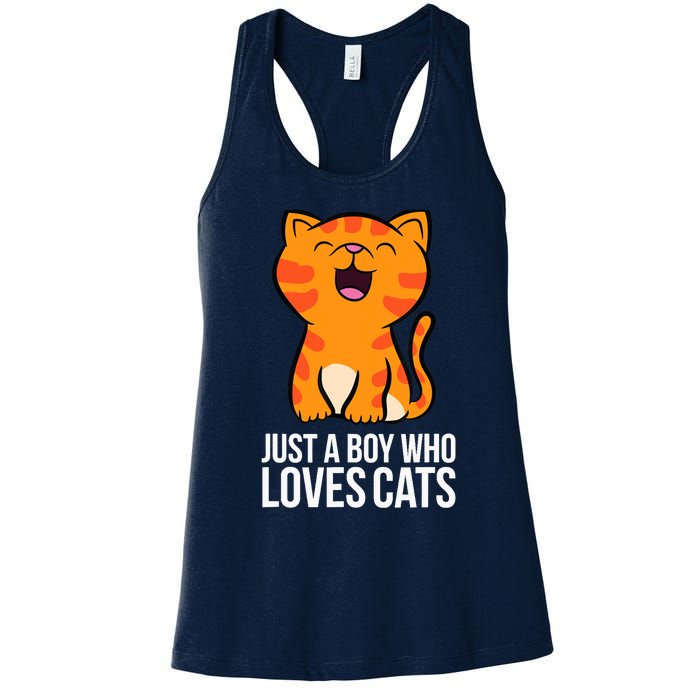 Just a Boy Who Loves Cats Women's Racerback Tank