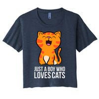 Just a Boy Who Loves Cats Women's Crop Top Tee