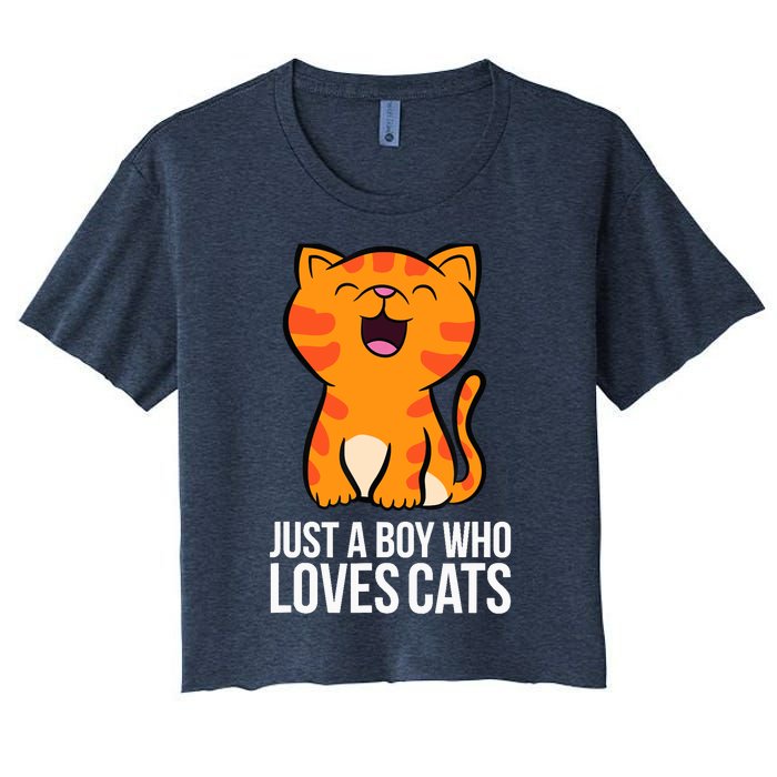 Just a Boy Who Loves Cats Women's Crop Top Tee