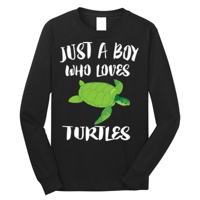 Just A Boy Who Loves Sea Turtles Ocean Animal Gift Long Sleeve Shirt