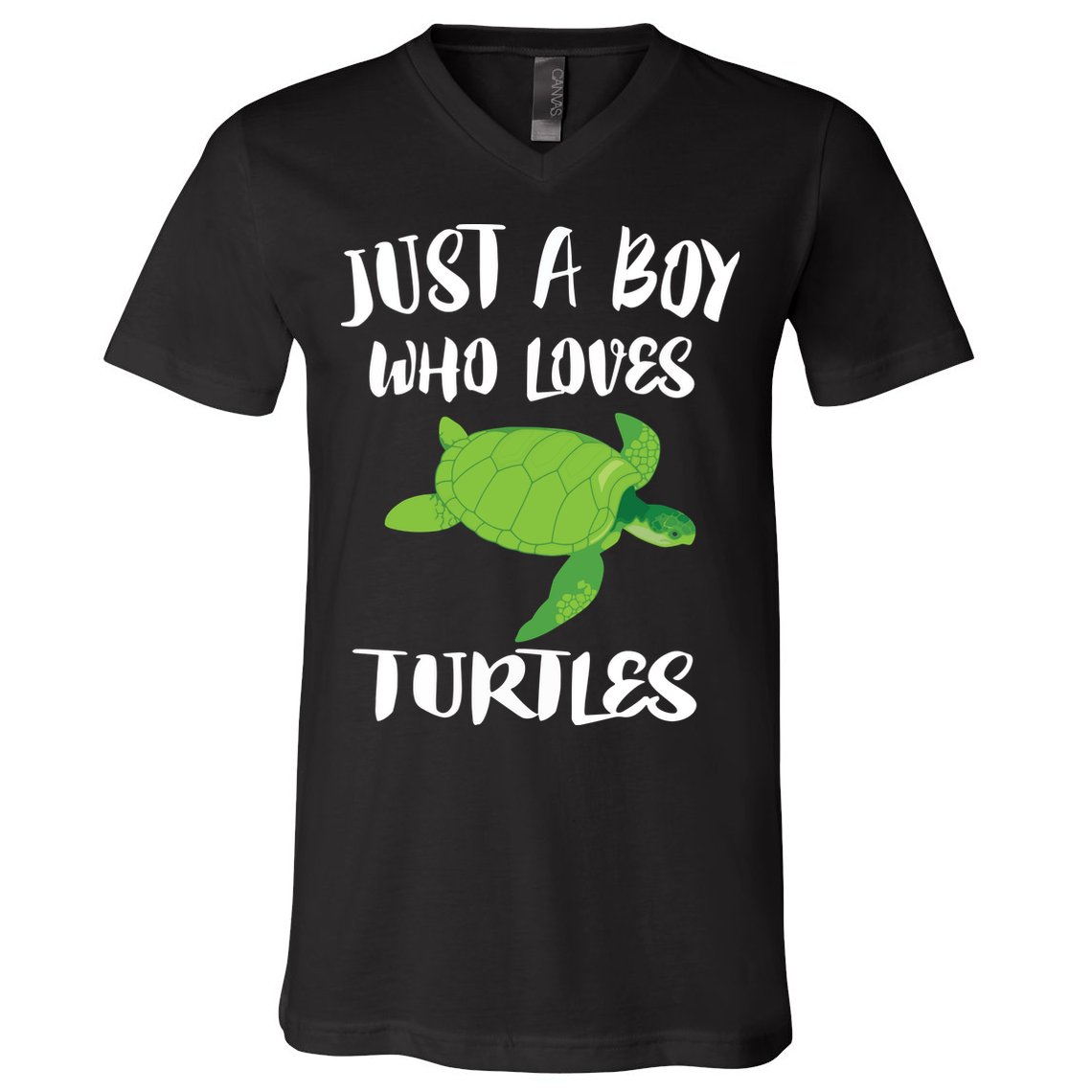 Just A Boy Who Loves Sea Turtles Ocean Animal Gift V-Neck T-Shirt