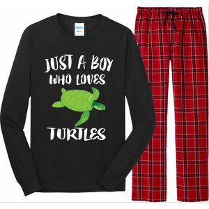 Just A Boy Who Loves Sea Turtles Ocean Animal Gift Long Sleeve Pajama Set