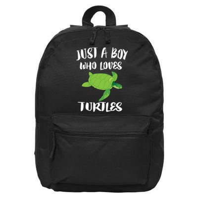 Just A Boy Who Loves Sea Turtles Ocean Animal Gift 16 in Basic Backpack