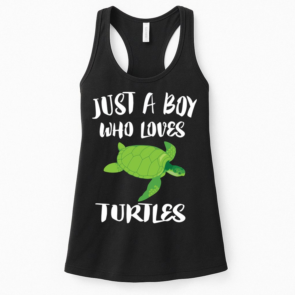 Just A Boy Who Loves Sea Turtles Ocean Animal Gift Womens Tank Top