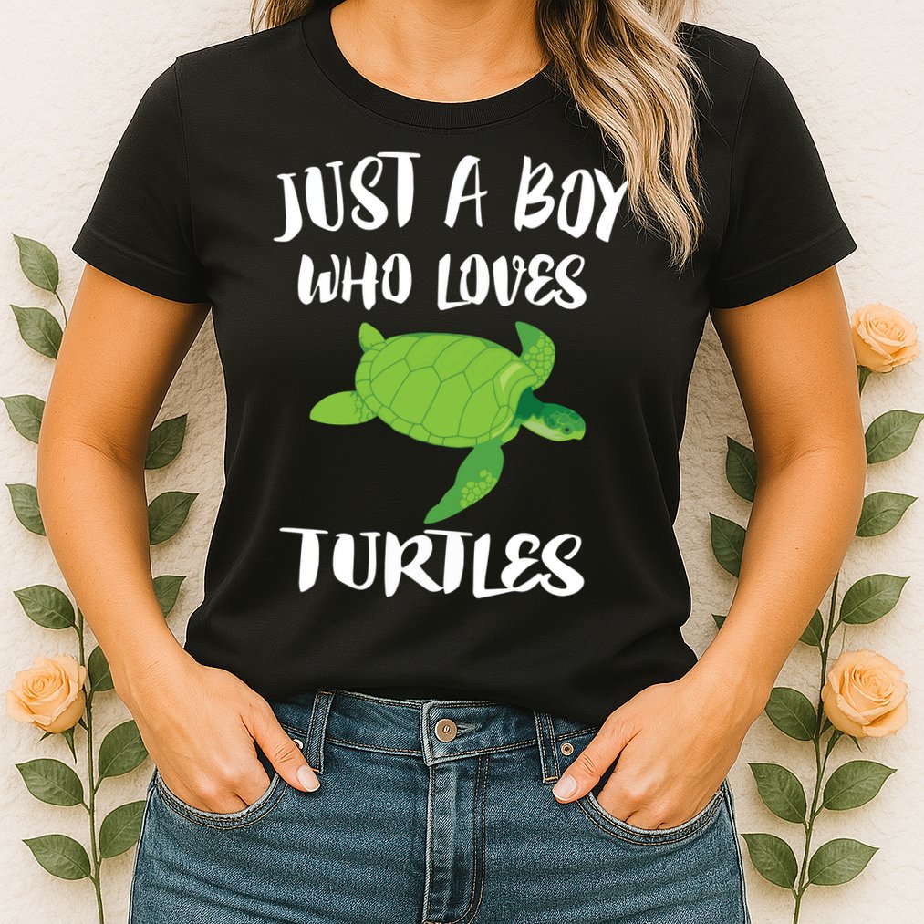 Just A Boy Who Loves Sea Turtles Ocean Animal Gift Womens T-Shirt