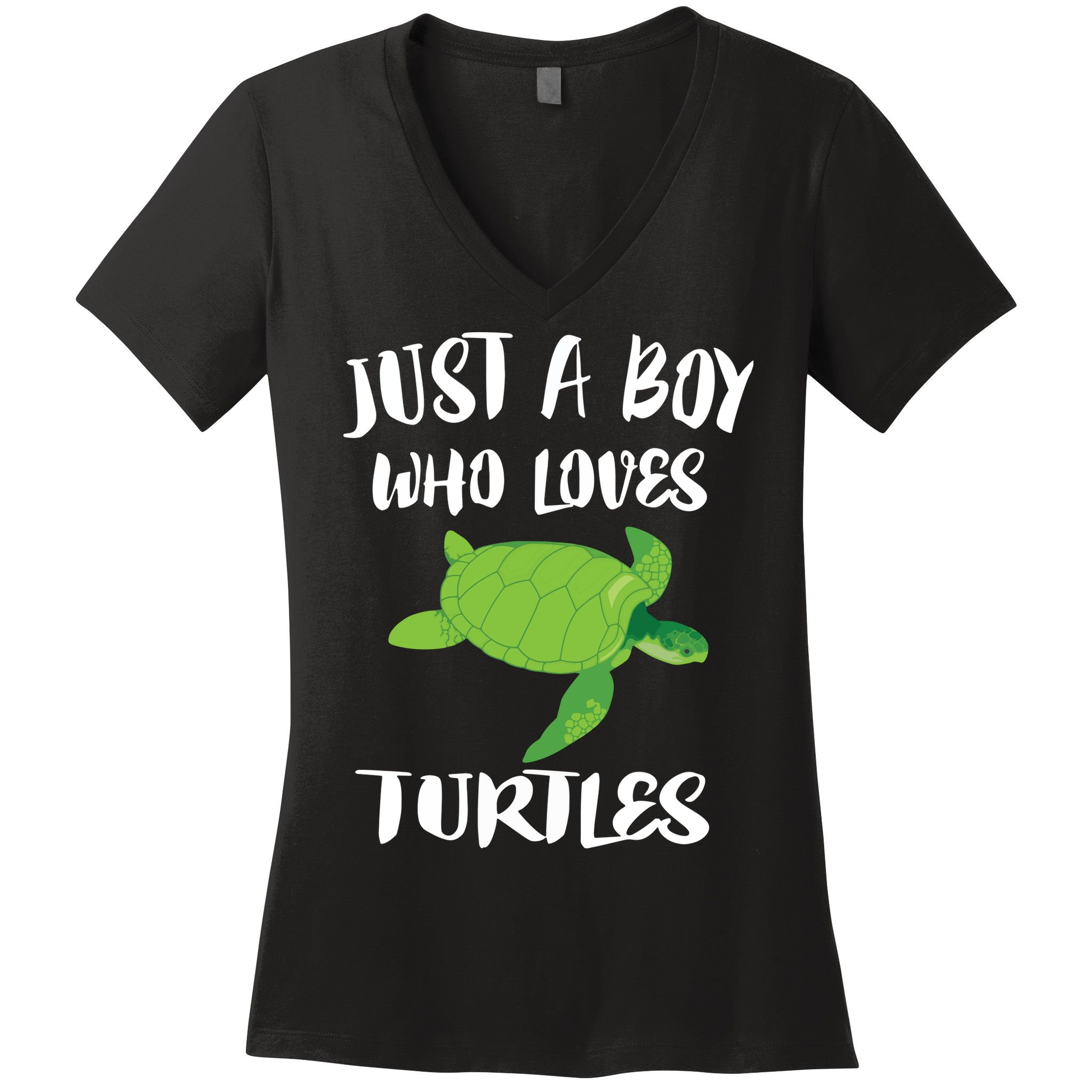 Just A Boy Who Loves Sea Turtles Ocean Animal Gift Women's V-Neck T-Shirt