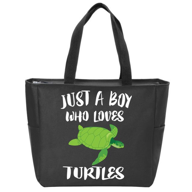 Just A Boy Who Loves Sea Turtles Ocean Animal Gift Zip Tote Bag