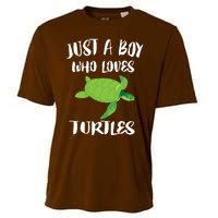 Just A Boy Who Loves Sea Turtles Ocean Animal Gift Cooling Performance Crew T-Shirt