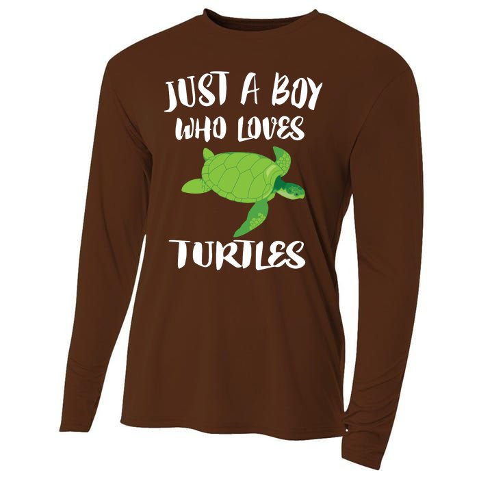 Just A Boy Who Loves Sea Turtles Ocean Animal Gift Cooling Performance Long Sleeve Crew