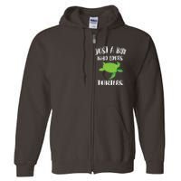 Just A Boy Who Loves Sea Turtles Ocean Animal Gift Full Zip Hoodie