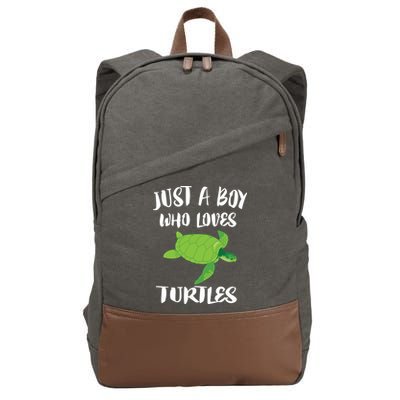 Just A Boy Who Loves Sea Turtles Ocean Animal Gift Cotton Canvas Backpack