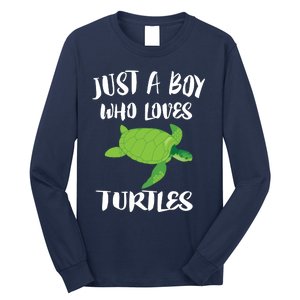 Just A Boy Who Loves Sea Turtles Ocean Animal Gift Long Sleeve Shirt