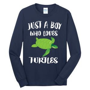 Just A Boy Who Loves Sea Turtles Ocean Animal Gift Tall Long Sleeve T-Shirt