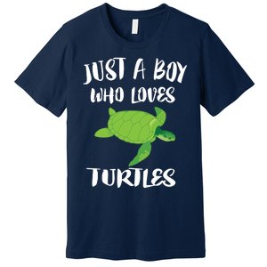 Just A Boy Who Loves Sea Turtles Ocean Animal Gift Premium T-Shirt