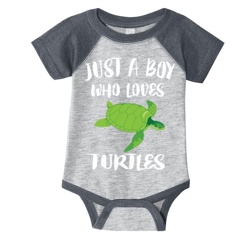 Just A Boy Who Loves Sea Turtles Ocean Animal Gift Infant Baby Jersey Bodysuit