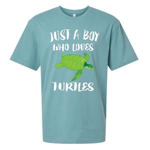 Just A Boy Who Loves Sea Turtles Ocean Animal Gift Sueded Cloud Jersey T-Shirt