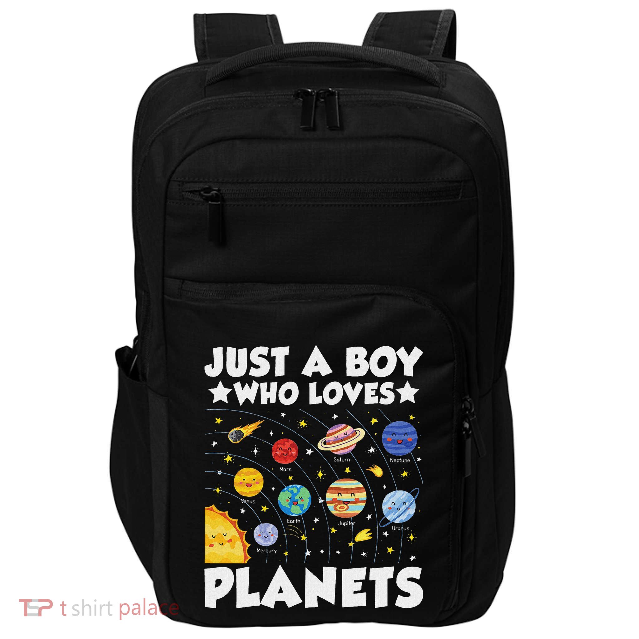 Just A Boy Who Loves Planets Solar System Space Science Geek Impact Tech Backpack