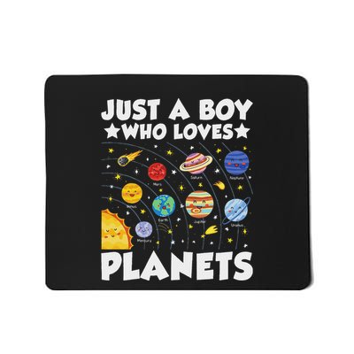Just A Boy Who Loves Planets Solar System Space Science Geek Mousepad