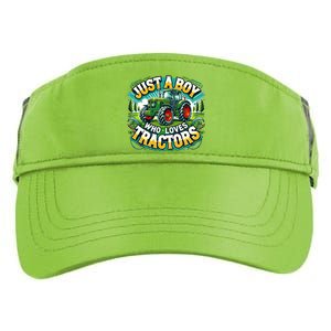 Just A Boy Who Loves Tractors Adult Drive Performance Visor