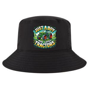 Just A Boy Who Loves Tractors Cool Comfort Performance Bucket Hat